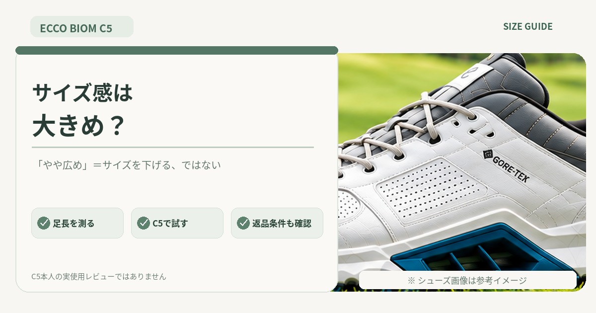 BIOM C5のサイズは大きめか、足長から判断する