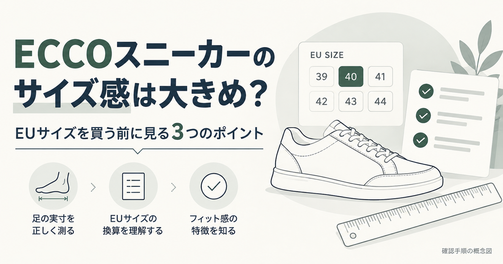 ECCOスニーカーのサイズ感は大きめ？失敗しないEUサイズの選び方